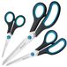 Westcott N-90027 00 Easy Grip Scharenset, 3 Stuks, 13 Cm + 21 Cm + 25 Cm, Zwart-Blauw