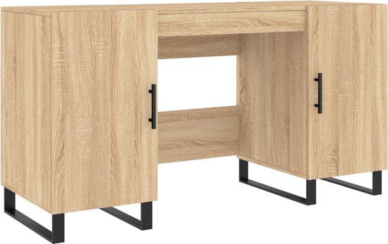 vidaXL Bureau 140x50x75 cm Bewerkt Hout Sonoma Eikenkleurig