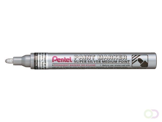 Pentel viltstift MFP10 ronde punt 2.5mm zilver