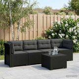 vidaXL 4-Zits Tuin Sofa met Kussens Rieten Look PP Antraciet