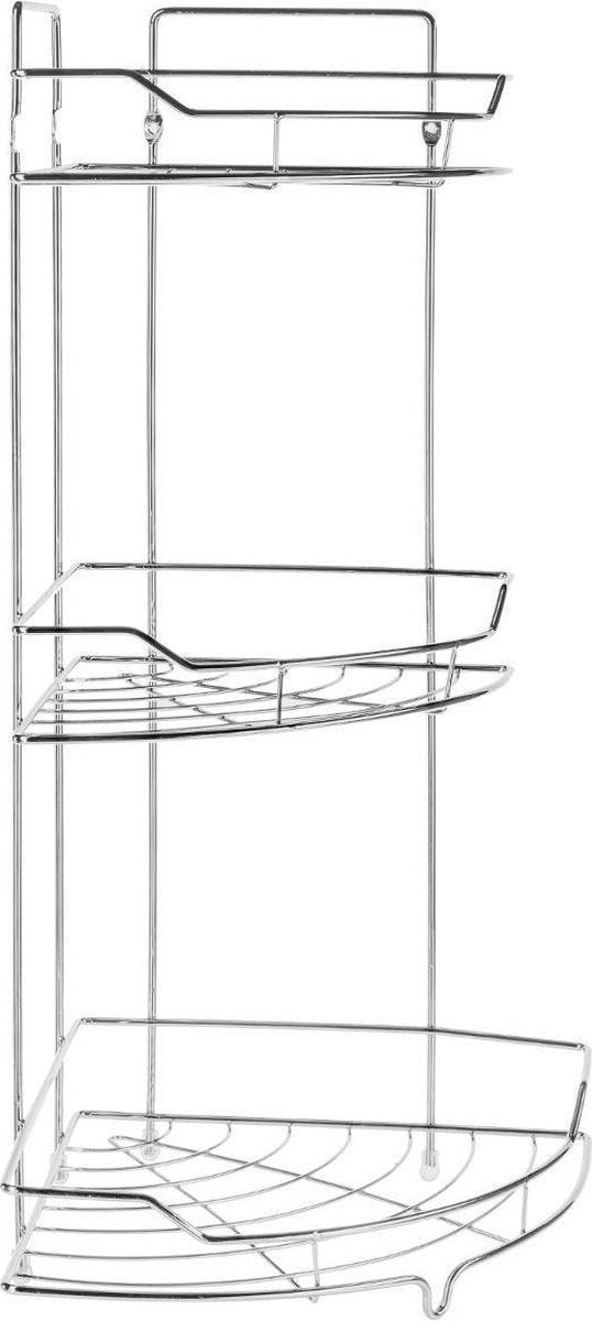 5five Doucherekje Hoek Metaal 3 Lagen Zilver 26 x 25 x 56 cm