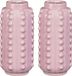 Mica Decorations Vaas - 2x - boaz - gebobbeld - roze - 18 x 8 cm
