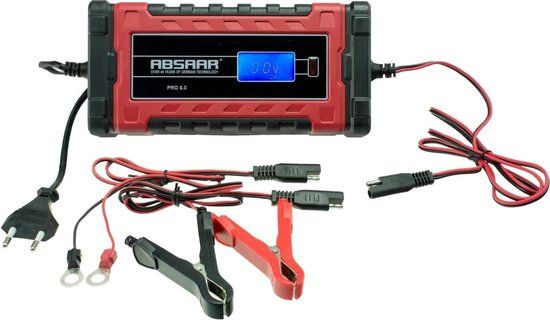 Absaar Acculader Pro 6.0 (12/24V - 6A) - 0-120/180Ah - Rood/Zwart