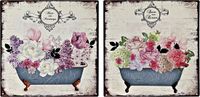 Merkloos DKD Home Decor Wanddecoratie Badkuip Metaal Blommor (2 Stuks) (30 x 1 x 30 cm)