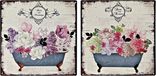 Merkloos DKD Home Decor Wanddecoratie Badkuip Metaal Blommor (2 Stuks) (30 x 1 x 30 cm)
