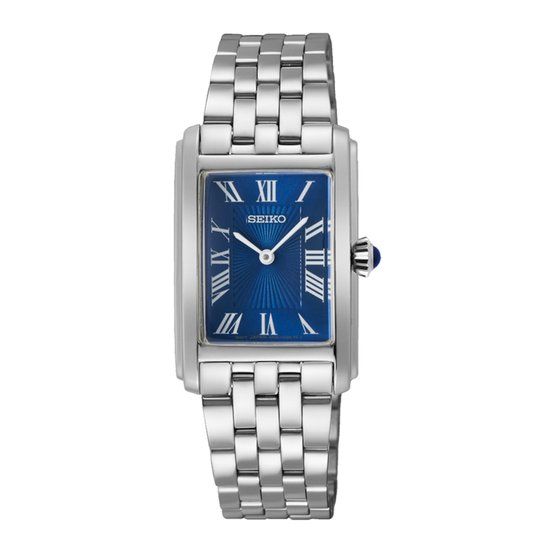 Seiko SWR085P1 Dames Horloge - Zilverkleurig - Blauw - Mineraalglas - Staal - 22.2 mm