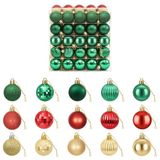 vidaXL Kerstballenset - 100 st - Rood, goud en groen - 4 cm - Polystyreen