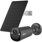 Dahua BF8C Bewakingscamera voor buiten, zonne-energie, 8 MP met 4K Ultra HD en 122° gezichtsveld, zonne-camera, wifi-camera voor buiten, met AI-detectie, nachtzicht, IP66, tweeweg-audio, zwart