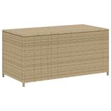 VidaXL Tuinbox met wielen 190 L poly rattan gemengd beige