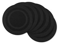 DII Geweven Binnen Buiten, Polyvinylchloride, Zwart, Ronde Placemat Set, 13.7"