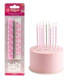 Dekora - 16 Lange Verjaardagskaarsen Mix Roze 13 cm voor Taart