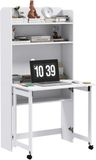 HOMCOM Bureau met planken MDF 80x69x153cm Wit