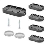WAGNER QuickClick® Stoelglijders I set van 4 om vast te schroeven, voor sledestoelen met ronde buis I 4x base + 8x schroef+glijderinzet - kunststof HYPER - 62 x 30 mm - Made in Germany - 15831800