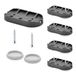 WAGNER QuickClick® Stoelglijders I set van 4 om vast te schroeven, voor sledestoelen met ronde buis I 4x base + 8x schroef+glijderinzet - kunststof HYPER - 62 x 30 mm - Made in Germany - 15831800