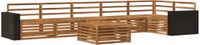 vidaXL - Hoek loungeset - 6 zitplekken - Naturel - Massief Acacia Hout - Zonder kussens