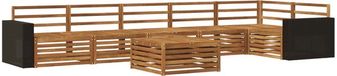 vidaXL - Ensemble de salon d'angle - 6 places assises - Naturel - Bois d'acacia massif - Sans coussins