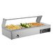 VEVOR Voedselwarmer, glazen deksel en 3 containers, 1,5 kW, roestvrij staal, waterbad, verwarmingsstation voor restaurants, feestjes en buffetten, 920 x 365 x 335 mm