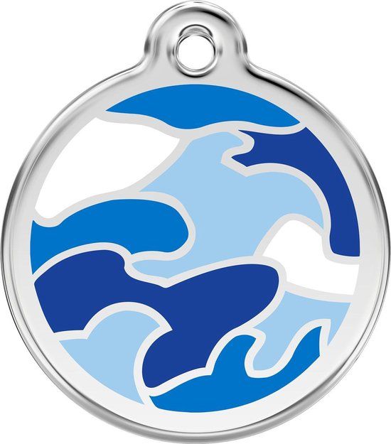 Red Dingo Hondenpenning 38 mm camouflage blauw