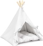 vidaXL Dieren teepee met kussen Wit 50 x 50 x 60 cm Polyester