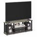 Furinno TV-standaards zonder gereedschap, hout, Frans eiken grijs/zwart, one size