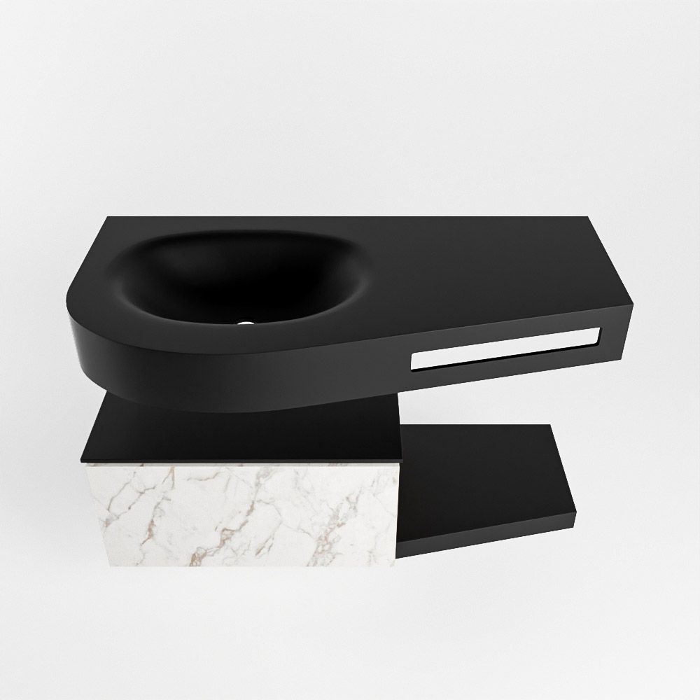 Mondiaz Riva Dulcet Badkamermeubel Links 100 Urban & Carrara - 53x50x100cm - 6017318857893