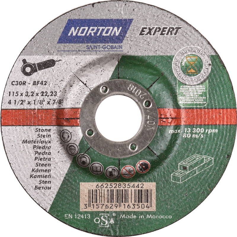 Norton Norton Expert doorslijpschijf steen 115x3,2x22,23mm