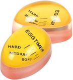 Benson - 2x - rouge/jaune - silicone - minuteur d'œufs - mou/moyen/rigide - 6 x 4 cm