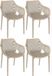Garden Impressions Siesta Exclusive Air XL design tuinstoel taupe 4 stuks