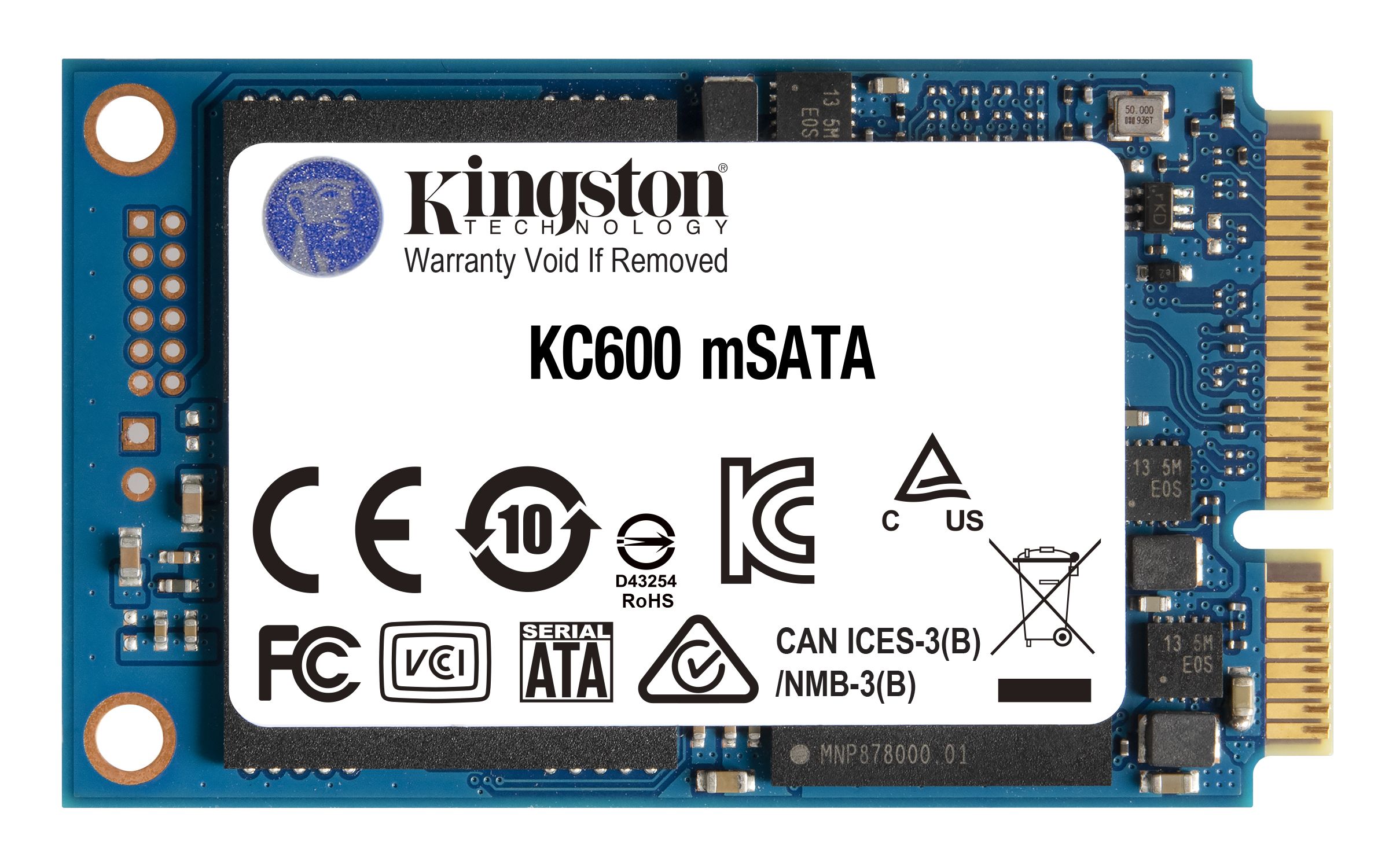 Kingston Technology Kingston KC600 256GB mSATA SSD - 3D TLC - 550MB/s Read, 500MB/s Write