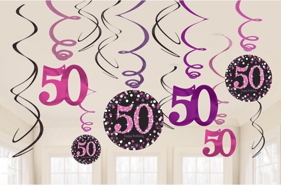 Partywinkel 50 Jaar Hangdecoratie 61cm 12 stuks