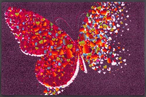 Wash+Dry Papallona deurmat - lila - 50 x 75 cm