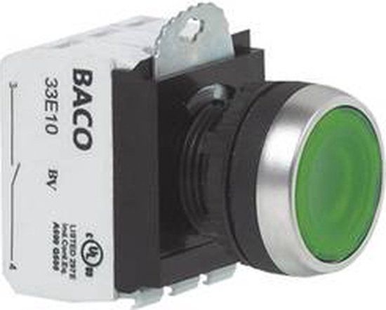 BACO BAL21AH20L L21AH20L Druktoets Kunststof frontring, Verchroomd Groen 1 stuk(s)