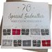 WHITE COTTON CARDS 70 Wishing You a Wonderful Godmother verjaardagskaart voor 70e verjaardag, handgemaakt, wit