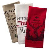 DII Theedoeken Set van 3-Kerst Stag