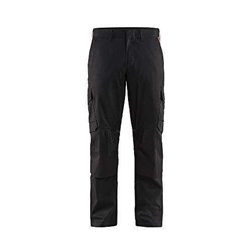 Blåkläder Industrie werkbroek stretch met kniezakken 1448-1832 - Zwart/Rood - D124