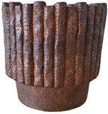 Merkloos PTMD Bloempot Elza bruin 18x18x17cm