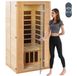 Latios Infraroodsauna - Hemlockhout Ver-infraroodcabine 1-2 personen - Lage EMF - Gehard glazen deur - Bluetooth luidspreker - LED chromotherapie