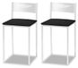 Tabourets de cuisine avec dossier, en similicuir, lot de 2, dimensions : 35 x 35 x 64 cm