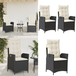 Chaises inclinables de jardin lot de 2 et coussins noir rotin