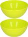 Plasticforte Plat de service/salade - 2x stuks - D23 x H10 cm - kunststof - vert