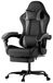 Fauteuil de jeu ergonomique, avec support lombaire, appui-tête, réglable en hauteur, convient aux adultes, filles et garçons - noir et gris