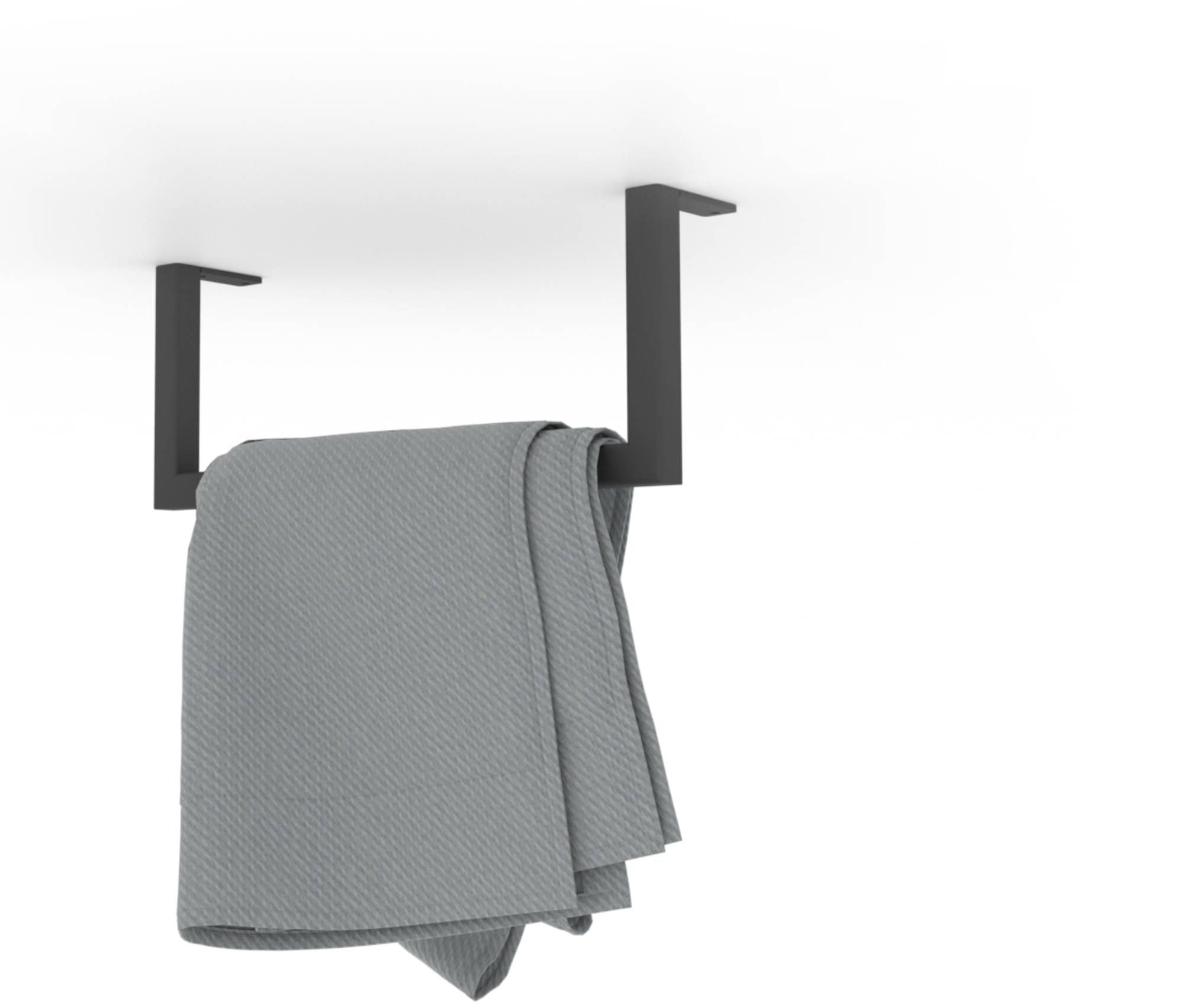 LoooX Rail Handdoekhouder 35x14 cm Mat Zwart - RVS