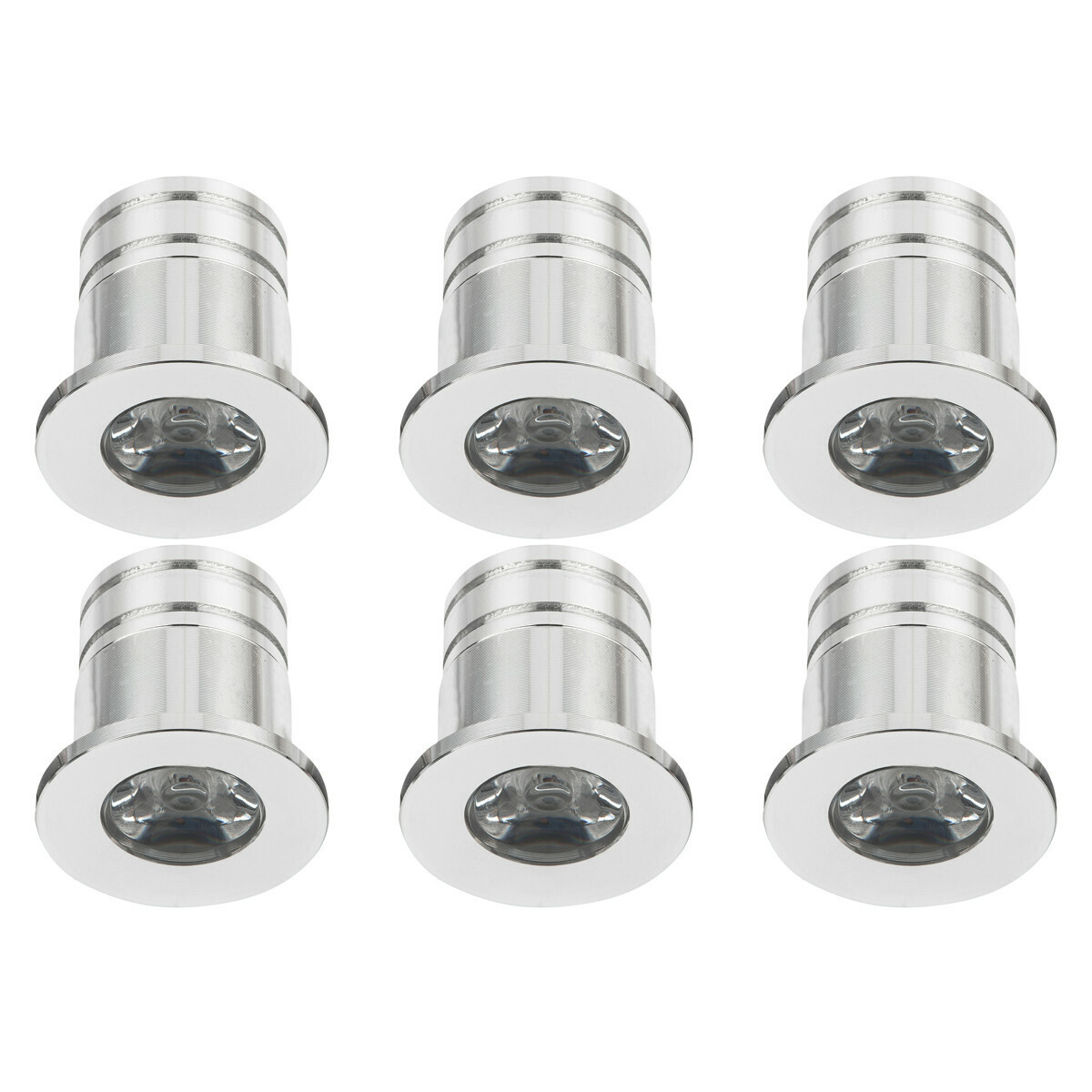 Velvalux LED Veranda Spot Verlichting 6 Pack - 3W - Warm Wit 3000K - Inbouw - Dimbaar - Rond - Mat Zilver - Aluminium - Ø31mm