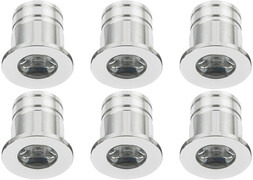 Velvalux LED Veranda Spot Verlichting 6 Pack - 3W - Warm Wit 3000K - Inbouw - Dimbaar - Rond - Mat Zilver - Aluminium - Ø31mm