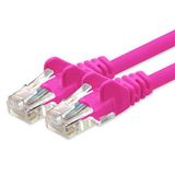 1aTTack.de CAT 5e UTP netwerkkabel, patchkabel met 2x RJ45-connectoren, 0,25 m magenta