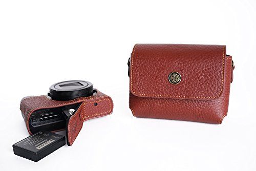 TP Original Handgemaakte Echt Lederen Full Camera Case Hoes Voor Panasonic LX10 LX9 LX15 Bruin Onderste Opening Versie