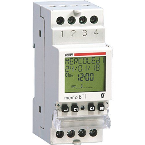 VEMER VE767600 Digitale schakelaar MEMO BT1 met tijd- of astronomie-programmering en Bluetooth voor interface met smartphones en tablets