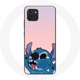 Maniacase Etui voor Samsung Galaxy A03 Stitch de neus in de lucht roze achtergrond