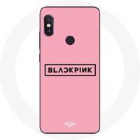 Maniacase Etui voor Xiaomi Redmi Note 5 Pro Blackpink K-pop Band Logo Roze Achtergrond