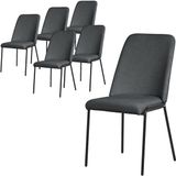 ML-Design Antraciet Eetkamerstoelen Set van 6